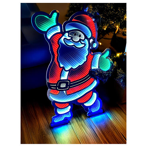 Père Noël Infinity Light LEDs multicolores pour intérieur extérieur 60 cm 1
