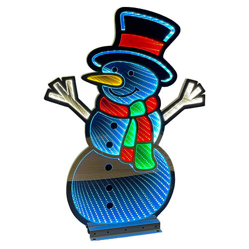 Schneemann, Infinity Light, 60 cm, multicolor LEDs, beidseitig, innen/außen 2
