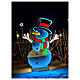 Bonhomme de neige Infinity Light LEDs multicolores pour intérieur extérieur 60 cm s1
