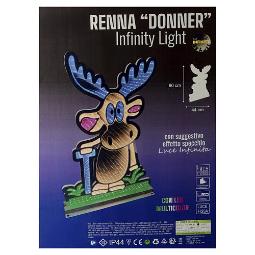 Renifer Infinity Light - dekoracja świąteczna dwustronna, 60x45 cm 5