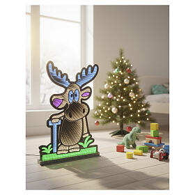 Reindeer Infinity Light Decoration 60x45cm double-sided
