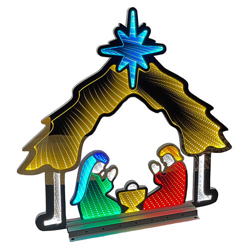 Nativity with Infinity Light, multicoloured LEDs, indoor/outdoor, 26 in 2