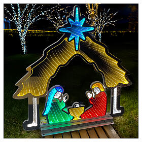 Nativité Infinity Light LEDs multicolores pour intérieur extérieur 65 cm
