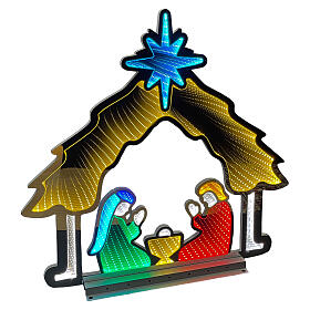 Nativité Infinity Light LEDs multicolores pour intérieur extérieur 65 cm