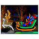 Père Noël avec traineau et renne Infinity Light LEDs multicolores pour intérieur extérieur 100 cm s1