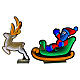 Santa Claus with sleigh and reindeer infinity light multicolored LED internal use 100 cm s2