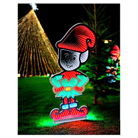 Christmas elf, multicoloured Infinity Light LEDs, indoor/outdoor, 47 in