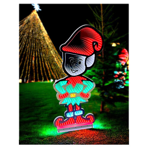 Christmas elf, multicoloured Infinity Light LEDs, indoor/outdoor, 47 in 1