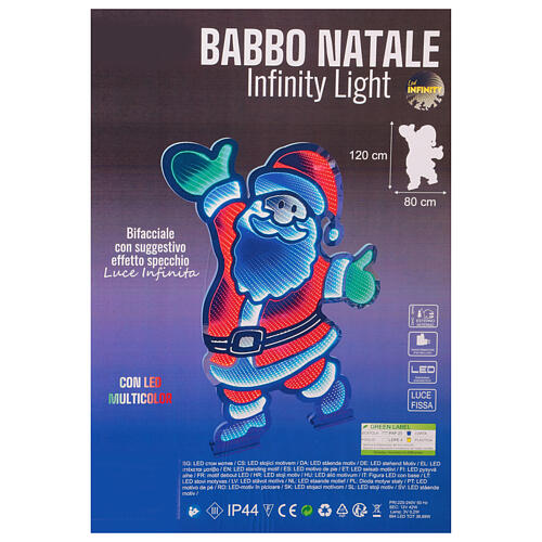 Santa Claus, multicoloured Infinity Light LEDs, indoor/outdoor, 47 in 3