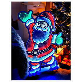 Père Noël multicolore LEDs Infinity Light intérieur/extérieur 120 cm