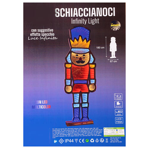 Multicolor LED nutcracker Infinity Light for internal use 180x67 cm 3