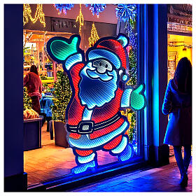 Santa with multicoloured Infinity Light LEDs, indoor/outdoor, 70x50 in