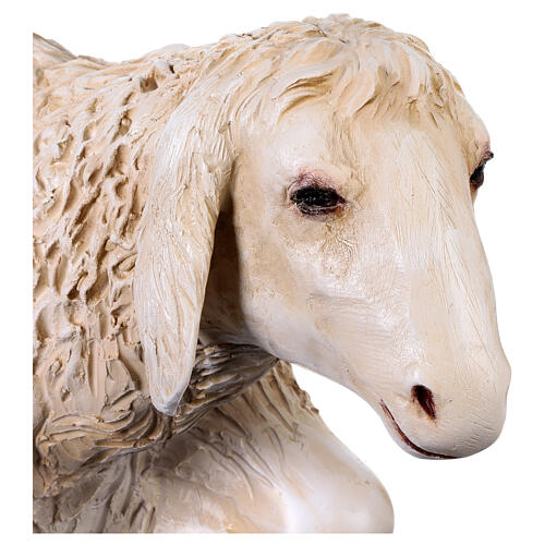 Liegendes Schaf aus Resin für 80-100 cm Krippe, Lando Landi 2
