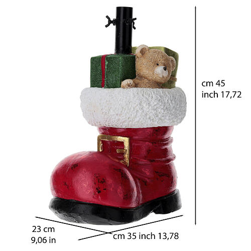 Weihnachtsbaumständer dekorativ – Stiefel mit Geschenken, 35 × 25 × 45 cm, für künstliche Weihnachtsbäume 3