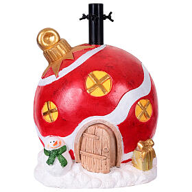 Base per albero Natale casetta a forma di sfera 30x30x40 cm