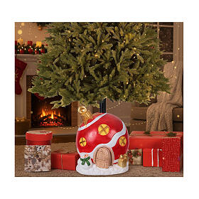 Base per albero Natale casetta a forma di sfera 30x30x40 cm