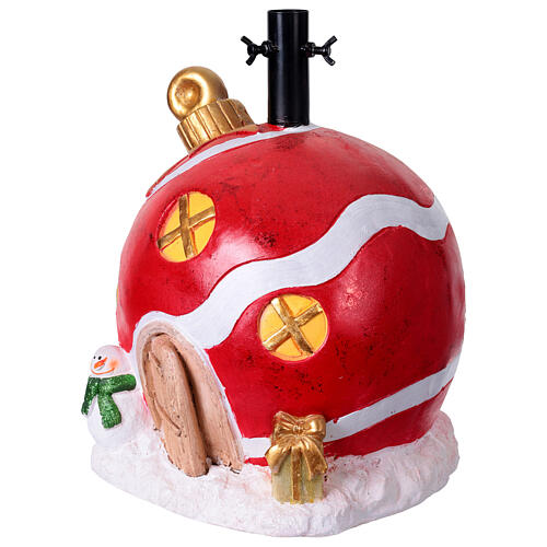 Base per albero Natale casetta a forma di sfera 30x30x40 cm 3