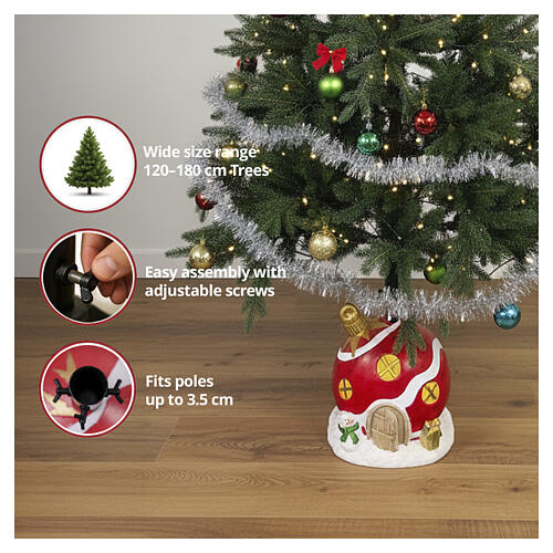 Base para árvore de Natal em formato de esfera 30x30x40 cm 2