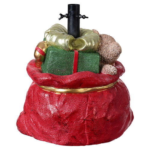 Weihnachtsbaumständer für künstlichen Weihnachtsbaum – in Form eines roten Geschenkesacks, 40 × 30 × 35 cm 9