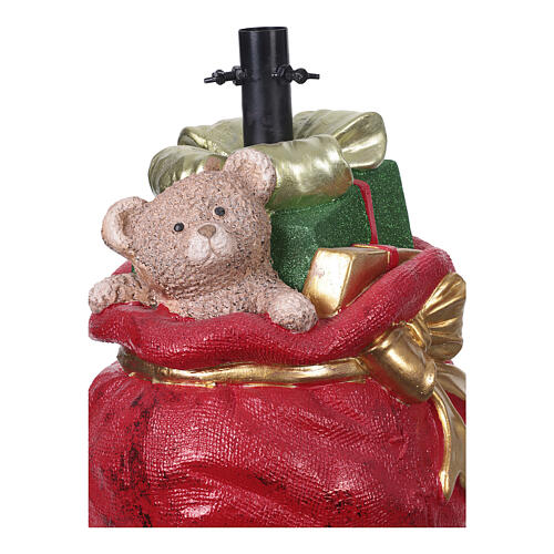 Base per albero Natale sacco rosso con regali 40x30x35 cm 4