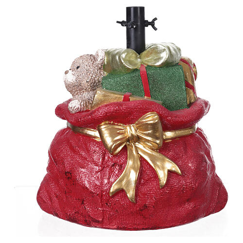 Base per albero Natale 180-240 cm sacco rosso con regali 40x30x35 cm 1