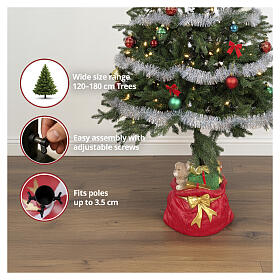 Base para árvore de Natal saco vermelho com presentes 40x30x35 cm