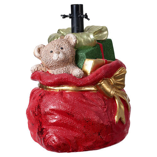 Red sack with gifts Christmas tree stand, 40x30x35 cm 7
