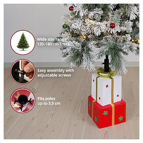 Christmas tree base with two gift packages, 10x8x16 in