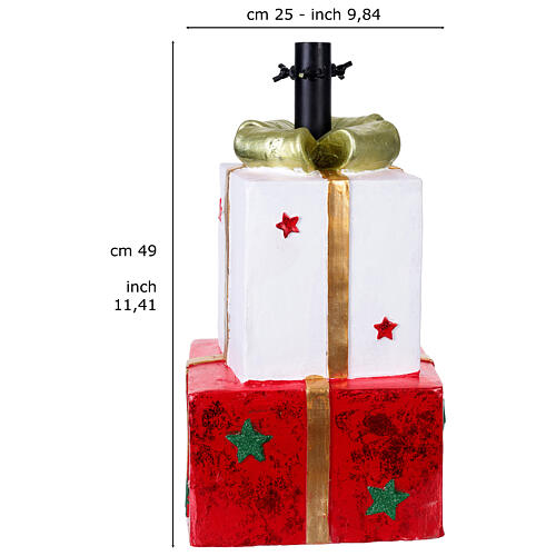 Base para árbol Navidad dos paquetes regalo 25x20x40 cm 3
