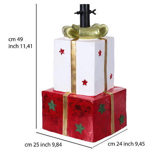Base per albero Natale 150-210 cm due pacchi regalo 25x20x40 cm 3