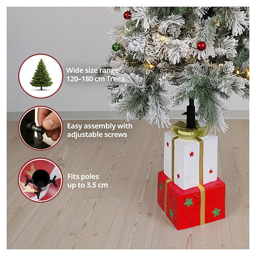 Base per albero Natale 120-150 cm due pacchi regalo 50X25X25 cm 2
