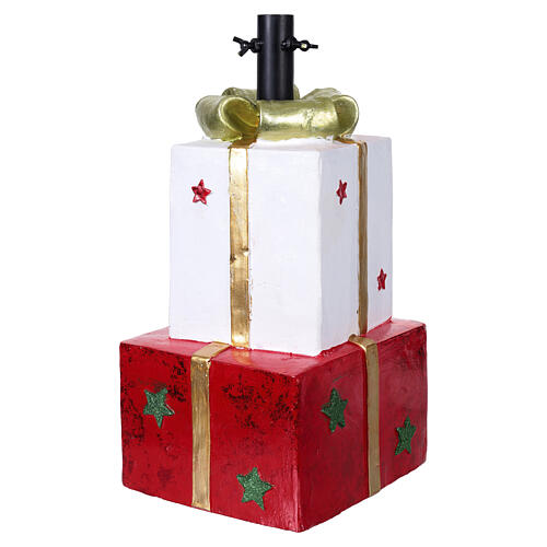 Base para árvore de Natal com dois pacotes de presente 25x20x40 cm 7