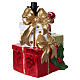 Base para árbol Navidad regalos lazos dorados y acebo 35x28x45 cm s6
