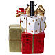 Base para árbol Navidad regalos lazos dorados y acebo 35x28x45 cm s7