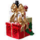 Base per albero Natale regali fiocchi oro e agrifoglio 35x30x45 cm s4