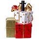Base per albero Natale regali fiocchi oro e agrifoglio 35x30x45 cm s5