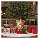 Base per albero Natale 150-210 cm regali fiocchi oro e agrifoglio 35x30x45 cm s2