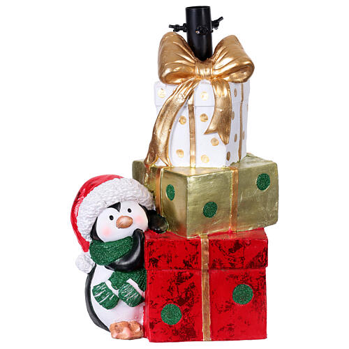 Base per albero Natale regali e pinguino 30x20x45 cm 1