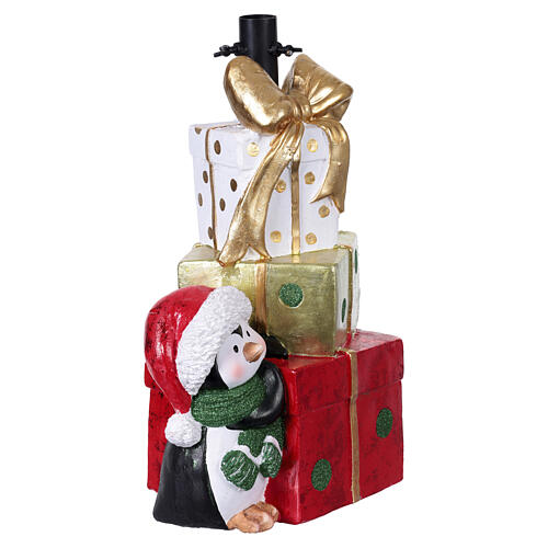 Base per albero Natale 150-210 cm regali e pinguino 30x20x45 cm 5