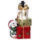 Base per albero Natale 150-210 cm regali e pinguino 30x20x45 cm s1