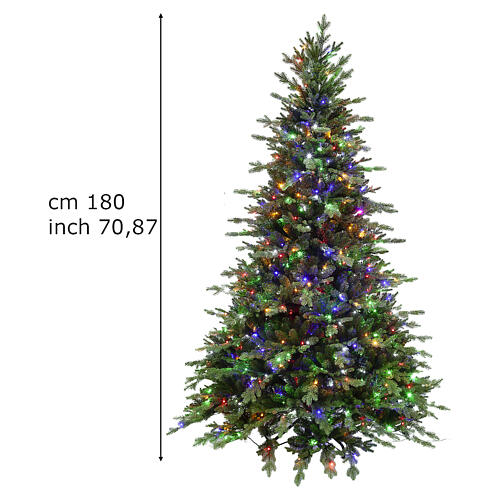 Litzner green Christmas tree, 70 in, 456 multicoloured LED lights, Winter Woodland 3