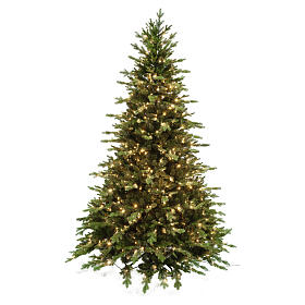 Albero di Natale Litzner prelit 688 LED caldi multicolore verde 225 cm poly Winter Woodland