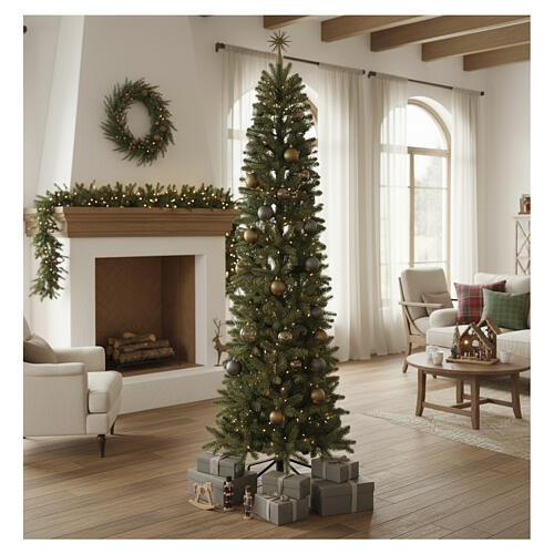 Fillar pencil Christmas tree, 83 in, Winter Woodland, green Poly and PVC 2