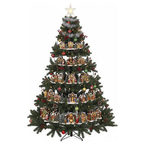Christmas Tree Black Box Trees Presentation with Green Shelves 230 cm PVC 3