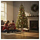 Sapin POP-UP pré-éclairé 200 LEDs blanc chaud 180 cm Slim Poly mod. Poissons s2