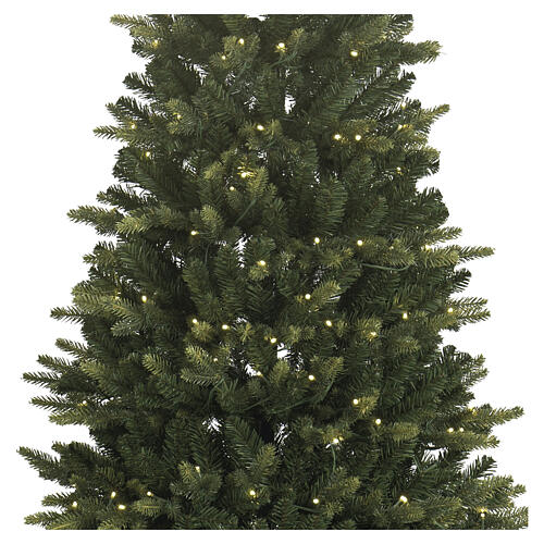 POP-UP slim green Christmas tree, 85 in, 300 warm white LED, Poly mix,, Fish model 5
