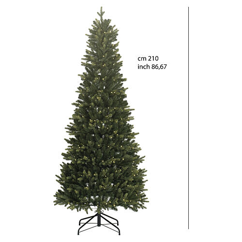 Albero Natale POP-UP verde 210 cm 300 LED bianco caldo slim Poly mix mod. Pesci 3