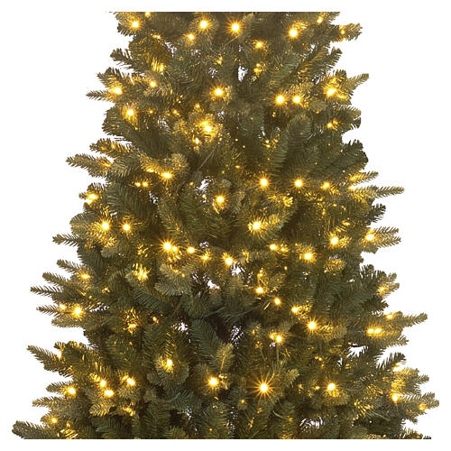 Sztuczna choinka, model Pesci, slim - 210 cm, zielona, ​​300 diod LED biały ciepły, system pop-up,  PE i PVC 7