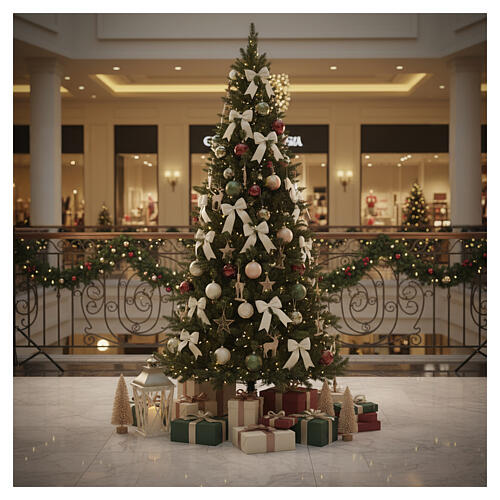 Sapin de Noël 240 cm POP-UP 500 LEDs blanc chaud jeux de lumière mod. Poissons slim Poly 2