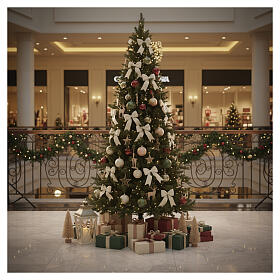Albero Natale 240 cm POP-UP 500 LED bianco caldo giochi luce mod. Pesci slim Poly